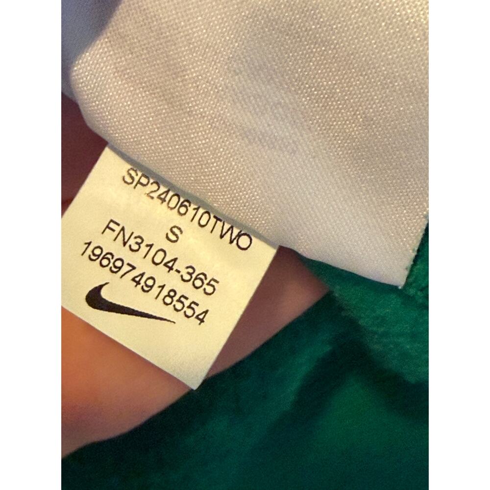 Nike Sportswear Green Pullover Hoodie Fleece Orange Blue Logo Women’s Small - Picture 5 of 7